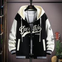 Madinga hiphopo beisbolo uniforma su gobtuvu Unisex lengva sportinė striukė Vyriška striukė „Bomber“ Striukės rudeninis paltas, atspausdinta raidė S black