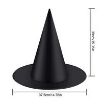 1-10 vnt. Helovino raganos skrybėlė vaikams suaugusiems Helovino vakarėliui Cosplay kostiumo rekvizitai Dekoracija Juoda vedlio kepurė Kabinama kieme Raganos skrybėlė black