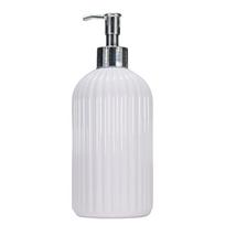 500 ml muilo dozatorius su pompa, modernus dryžuotas muilo dozatorius vonios kambariui, indų ploviklio dozatorius virtuvei, rankų muilas balta