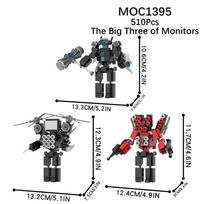 Mooxi Skibidi Toilet Set 510Pcs MOC Bricks Titan Camera Speaker TV Man Action Figures Building Blocks Toys For Kids Gift MOC1395 black