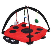 Foldable Cat Activity Play Mat Tent Soft Sturdy Material Encourages Fun Interaction NaBig & Small Cats Red Black black