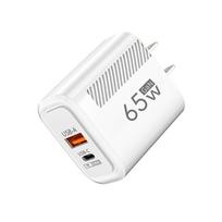 USB PD įkroviklis 65W GaN įkroviklis C tipo greito įkrovimo adapteris ES/JAV kištukas Sieninis adapteris 16 Samsung Huawei US White