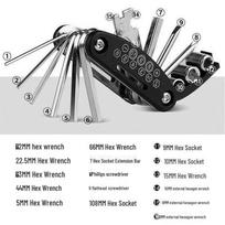 Folding Torx & Hex Socket Wrench Set black