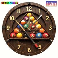 Billiard Ball Design Silent Acrylic Wall Clock - Modern Home Decor for Living Room, Bedroom, Kitchen, Office - Unique Gift for V (as the picture,10x10 inch) black