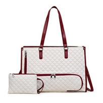 2-in-1 Laptop Lunch Tote Bag Shoulder Strap Lunch Box Multifunctional Laptop Handbag Waterproof Leather Portable Laptop Bags