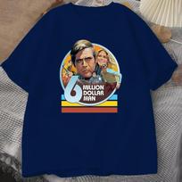 Boy Girl Six Million Dollar Man Retro Vintage 70s Mens Tshirt Summer Tracksuit Round Neck Shortsleeved Tops Casual Pullover S brown