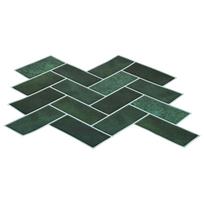 Herringbone Tile 10 pcs Dark Green 30 x 30 cm