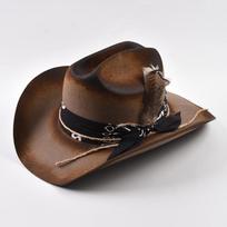 100% Wool Felt Cowboy Hat for Men Women 9cm Wide Brim Handmade Gentleman Cowgirl Jazz Hats Can Be Adjusted black