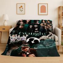 Klasikinė Saulėlydžio Saga Edward Bella Flanelinis pledas Minkštas šiltas pledas miegamajam svetainei lovai kelionei stovyklavimui iškylai 75x90cm black