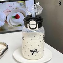 600 ml žvaigždės formos vandens buteliukas-termosas lediniams kavos, sulčių, arbatos gėrimams, mielas su kaspinėliu, plastikiniai puodeliai su dangteliu ir šiaudeliu, nešiojamas gėrimo buteliukas 3 gray