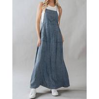Moterims kvadratinė iškirptė be rankovių džinsinis maxi suknelė laisvo kirpimo aukštu juosmeniu gatvės stiliaus kombinezonas suknelė 3XL gray