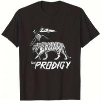 The Prodigy Official Merchandise Vintage T-Shirt Iconic Logo Iconic Characters Slim Luke Graphic Adult Black Music Fan T-Shirt S white