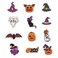 12pcs/set Decorative Pumpkin Hanging Tags Cartoon Halloween Paper Hanging  Halloween Party 12pcs/set black