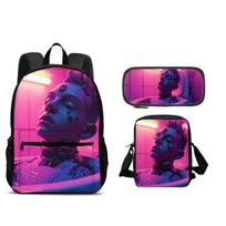 Skibidi Toilet Backpack Pen Bag Shoulder Bag 3pcs Set Versatile  Large Capacity Boy and Girl School Birthday Best Gift pink