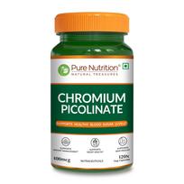 Pure Nutrition Chromium Picolinate Supplements | Chromium Picolinate 400mcg for Healthy Blood Sugar Level | Support Weight Management, Heart Hea