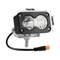 Front Bike Light 6500K Waterproof LED Headlight 20W Electric Bike Light 3-Pin Connector for Motorcycle ATV Night Riding Outdoor gray
