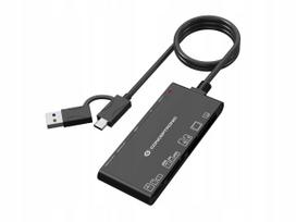 Kortelių skaitytuvas Conceptronic USB-A/C 3.2 7-in-1 juodas