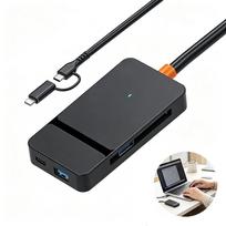 USB-A ir USB-C atminties kortelių skaitytuvas SD/TF/CF/MS, 5Gb/s greitis
