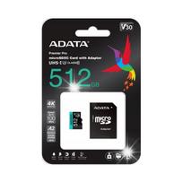 MicroSD atminties kortelė Adata Premier Pro 512GB UHS1 U3 V30 A2 su adapteriu
