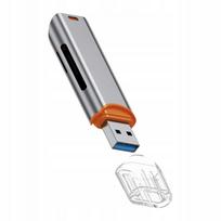 Kortelių skaitytuvas USB 3.0, SD, TF, pilkas