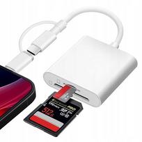 USB A 2in1 SD MicroSD atminties kortelių skaitytuvas adapteris
