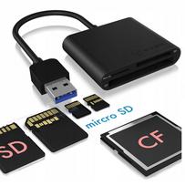 USB 3.0 didelės spartos CF CompactFlash SD microSD atminties kortelių skaitytuvas