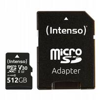 microSDXC atminties kortelė Intenso 512GB Class 10 UHS-I su adapteriu