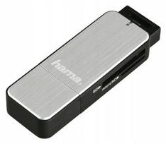 Atminties kortelių skaitytuvas HAMA SD/microSD USB 3.0 Silver 123900