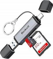Atminties kortelių skaitytuvas BEIKELL USB A-USB C SD/Micro SD/MMC AM34