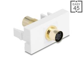 Modulis Easy 45 Mini-DIN 4 kontaktų lizdas, auksuotas, baltas, Delock 90872