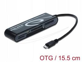 Kortelių skaitytuvas Delock 91732 su 5 lizdais, Micro USB OTG