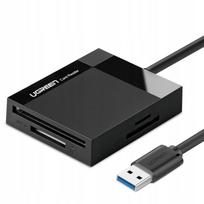 USB atminties kortelių skaitytuvas 3.0 4in1 SD Micro SD CF MS iki 5Gbps juodas