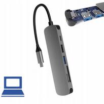 USB-C stotelė su kortelių skaitytuvu, USB 3.0, PD, HDMI 4K, SD ir TF