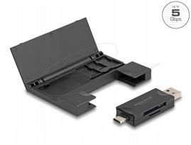 USB C–A kortelių skaitytuvas SD ir Micro SD Delock 91014, 5Gbps
