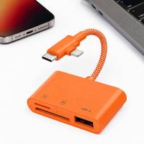 Adapteris, atminties kortelių skaitytuvas USB-C SD SDHC MicroSD TF