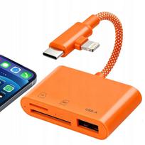 Kortelių skaitytuvas 3in1 Lightning, USB-C, SD/TF/USB OTG, skirtas iPhone/Android/PC