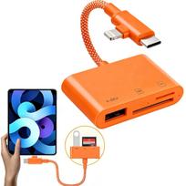 Adapteris atminties kortelių skaitytuvas Android iPhone Lightning Micro SD USB 3in1