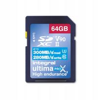 Atminties kortelė Integral SDXC UHS-II 64GB V90 300MB/s 280MB/s INSDX64G-300/280U2