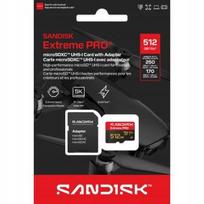 microSDXC atminties kortelė SanDisk EXTREME PRO 512GB UHS-I R250MB/s W170MB/s U3 V30 A2 4K 5K