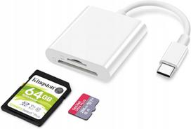 SD ir Micro SD kortelių skaitytuvas USB-C 2in1 OTG telefonui ir nešiojamajam kompiuteriui