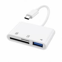 Kortelių skaitytuvas HOVEYO USB-C su 3-in-1 USB hub: SD, microSD, USB-A 3.0