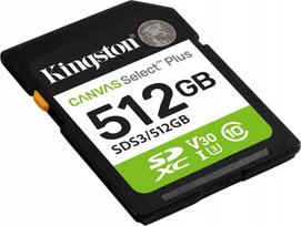 SD atminties kortelė Kingston Canvas Select Plus SDXC 512GB Class 10 UHS-I/U3 V30