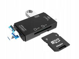 SD microSD atminties kortelių skaitytuvas USB 3.0 C, 480Mb/s
