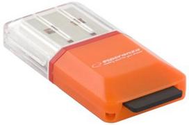 Kortelių skaitytuvas RED mini micro SD SDHC USB 2.0 oranžinis/juodas