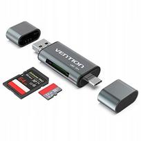 SD/microSD kortelių skaitytuvas Vention USB 3.0, USB-C