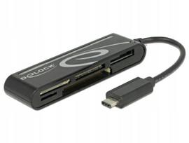 Kortelių skaitytuvas Delock USB 2.0, USB Type-C, 5 lizdai
