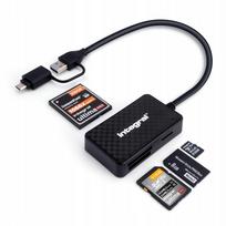 Atminties kortelių skaitytuvas Integral 4in1, USB 3.0 ir USB C, microSD, SD