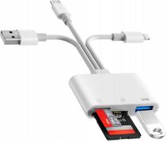 Kortelių skaitytuvas SD/TF 3-in-1 Lightning USB-C USB-A iPhone iPad