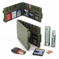 Atminties kortelių dėklas SD x6, microSD x12, žalias