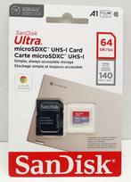 microSDXC atminties kortelė SANDISK ULTRA 64GB su SD adapteriu, iki 140MB/s, suderinama su Chromebook